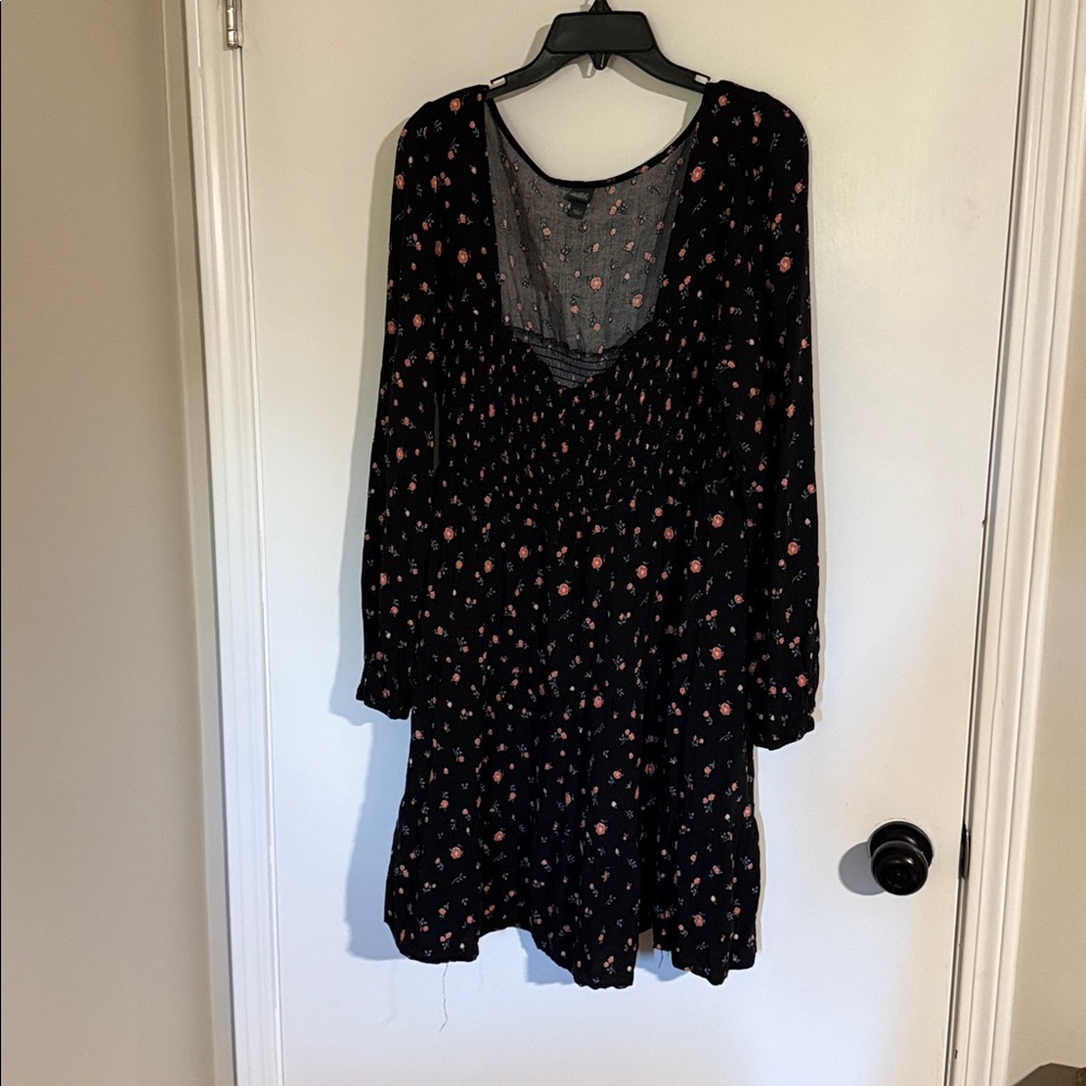Wild Fable Gray Dress with Pink Floral Design